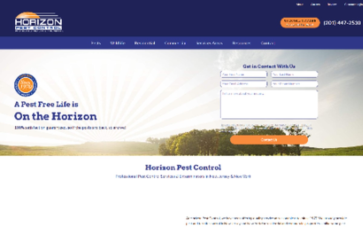 Horizon Pest Control website screenshot
