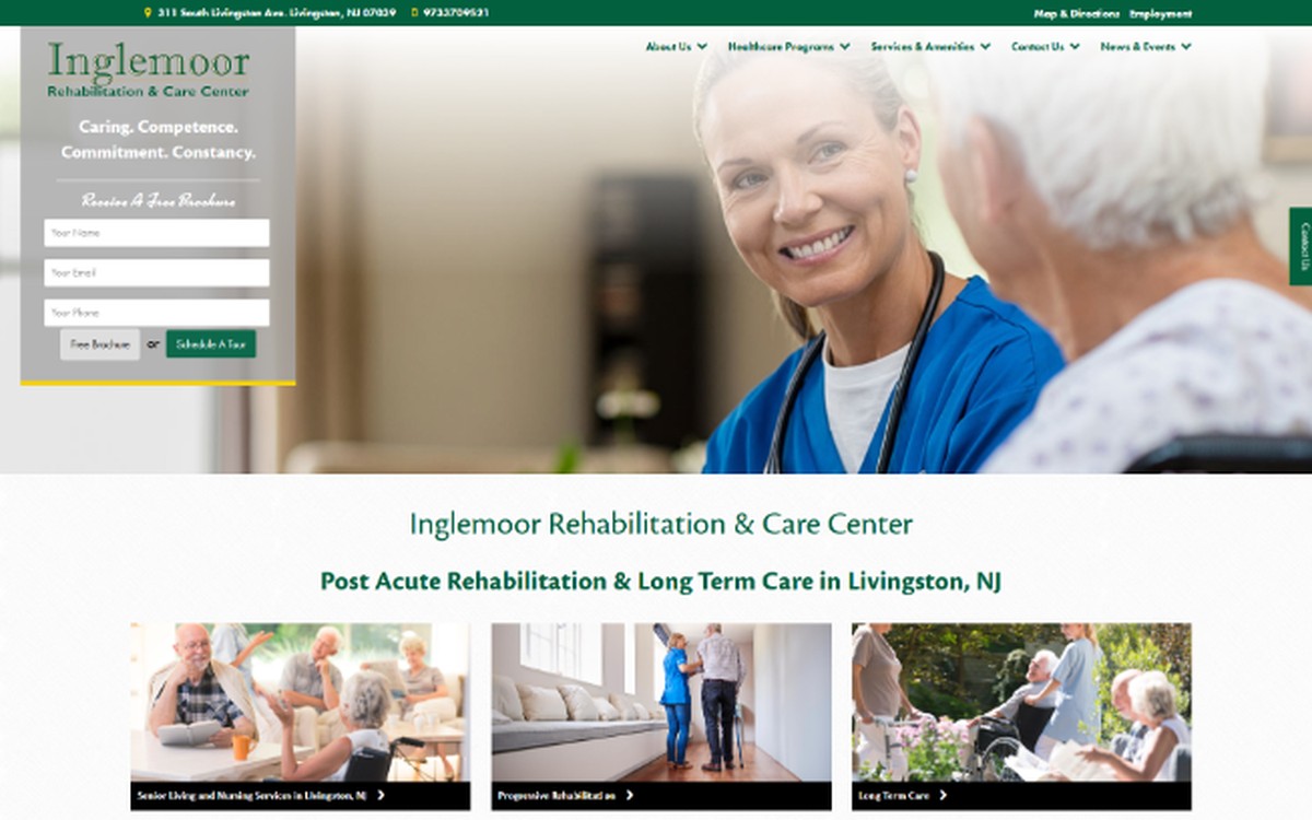 Inglemoor Care Center website screenshot